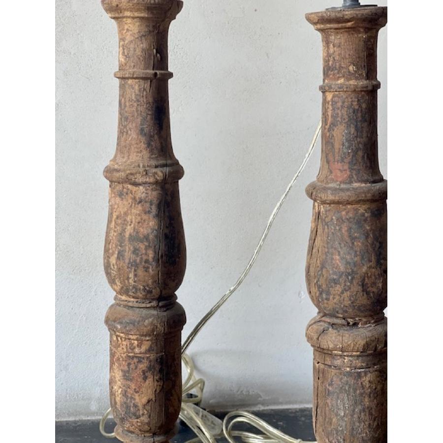 19th Century Pair of Antique Baluster Lamps For Sale