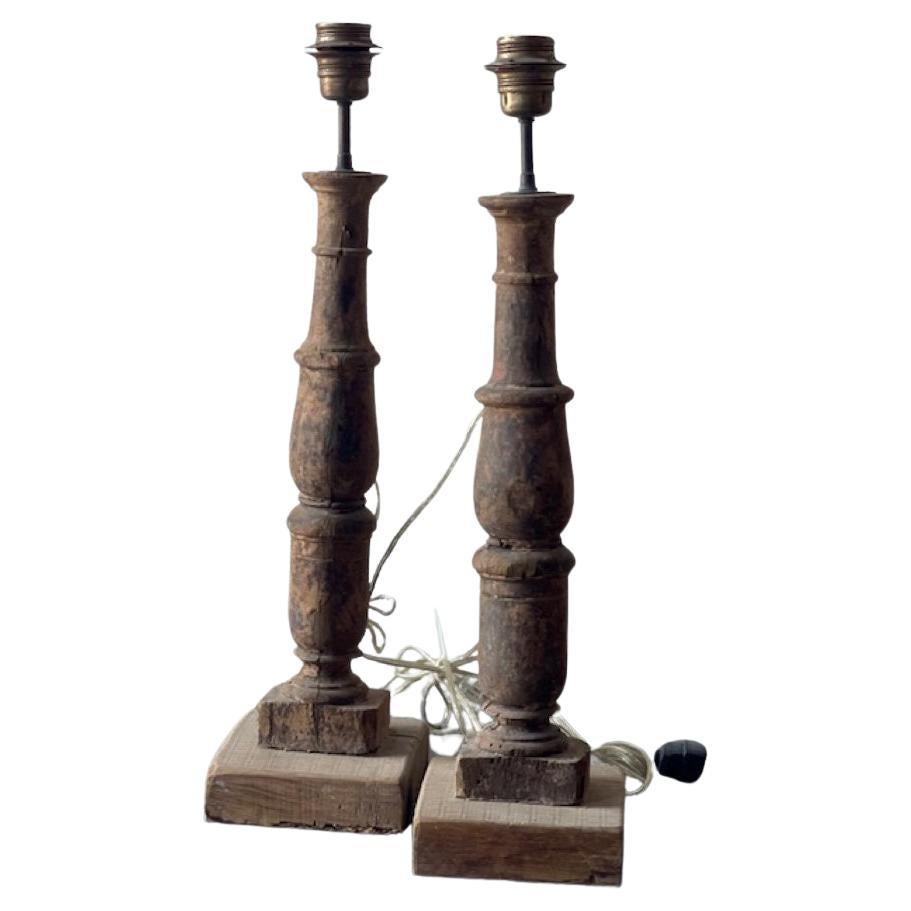 Pair of Antique Baluster Lamps For Sale