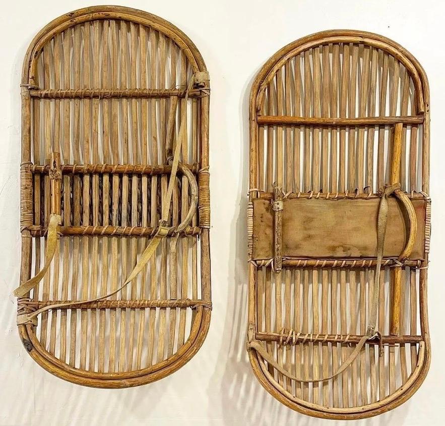 Indian Pair of Antique Bamboo Police Shields For Sale