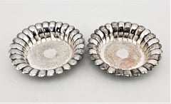 Pair of Antique Barker-Ellis Engraved Silver Plated Wine Bottle Coasters