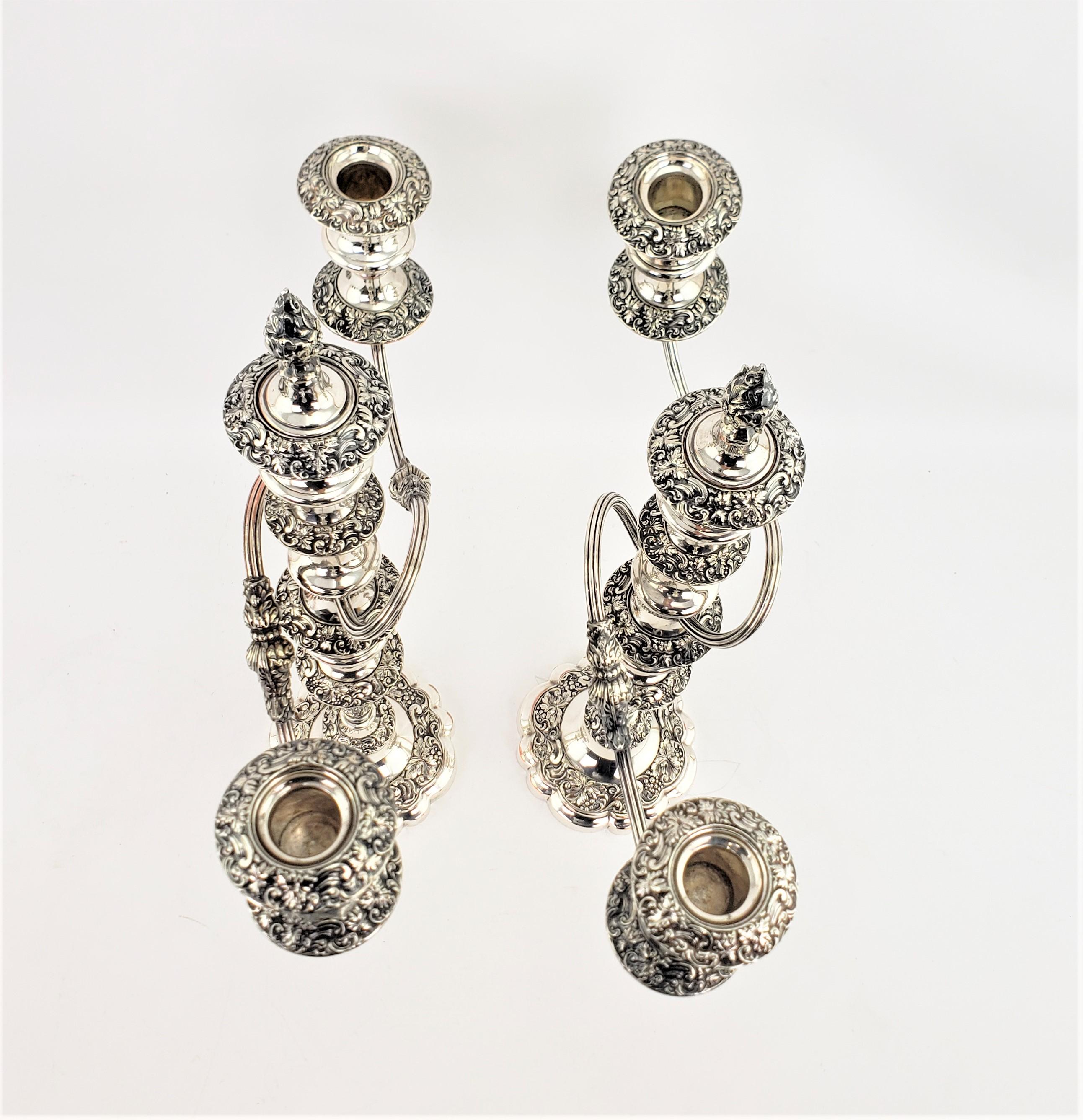 20th Century Pair of Antique Barker-Ellis Silver Plated Convertible Candelabras/Candlesticks For Sale