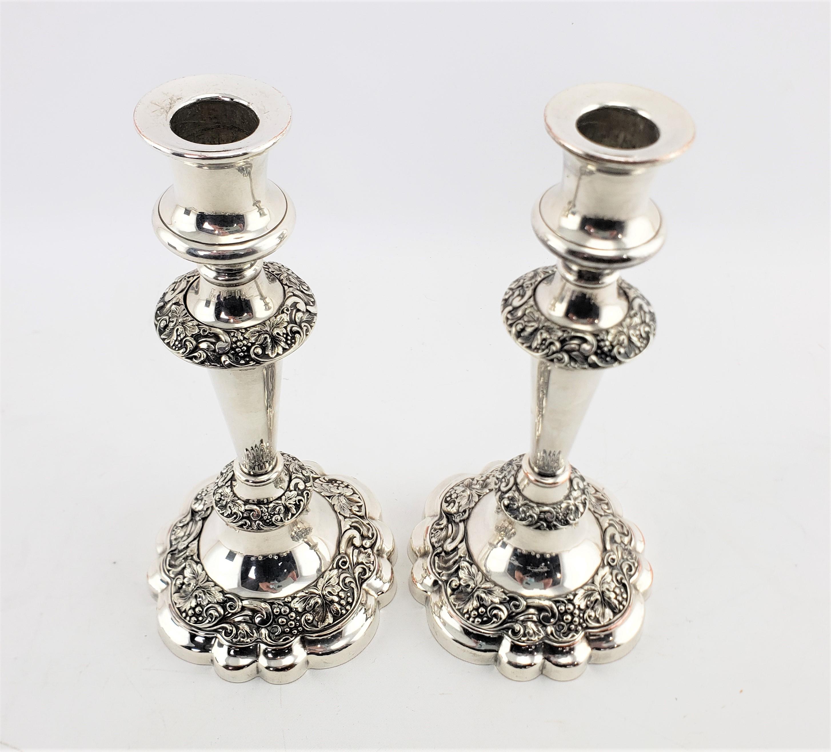 Pair of Antique Barker-Ellis Silver Plated Convertible Candelabras/Candlesticks For Sale 2