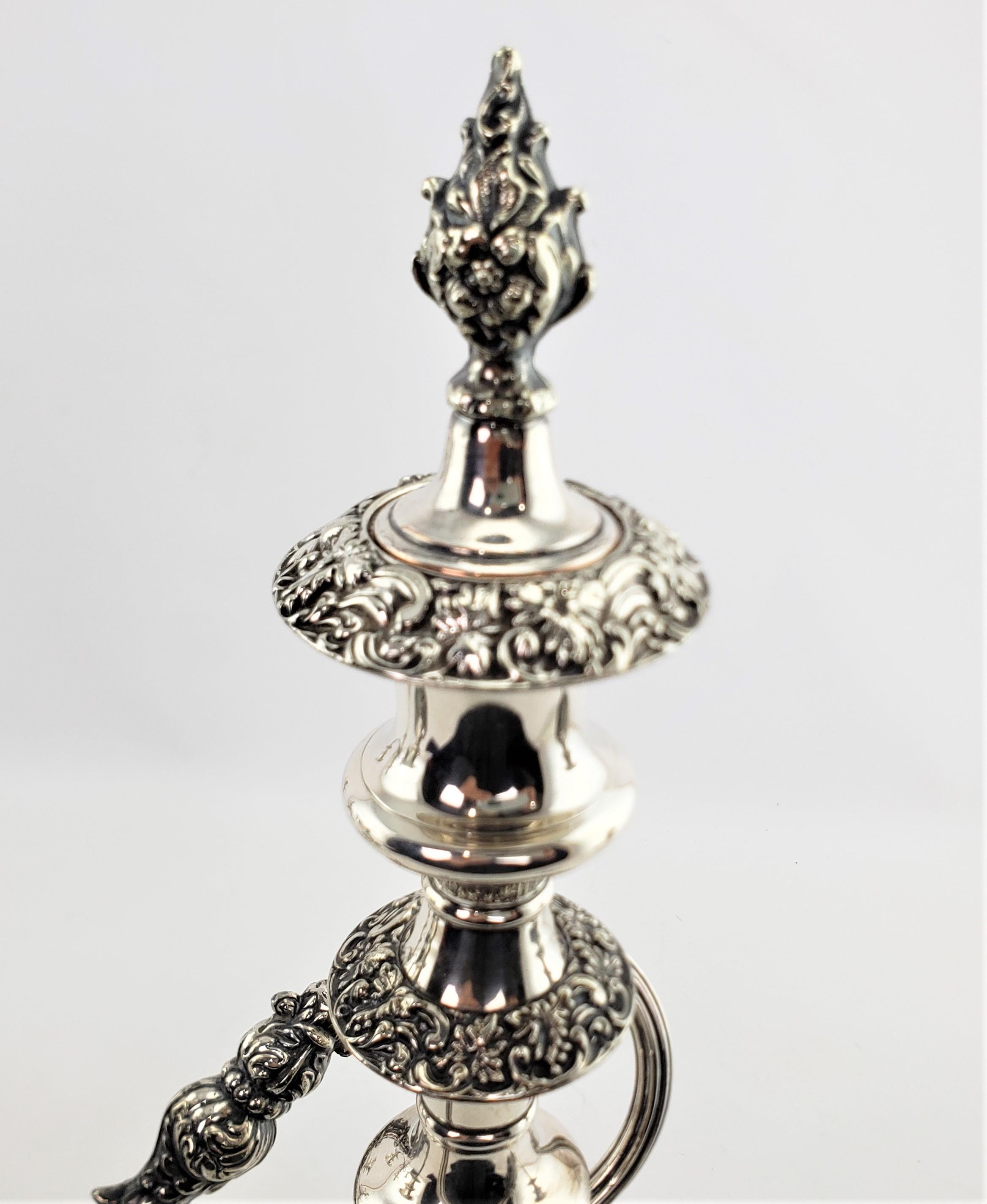 Pair of Antique Barker-Ellis Silver Plated Convertible Candelabras/Candlesticks For Sale 8