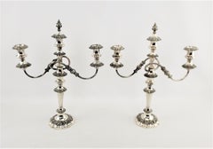 Pair of Antique Barker-Ellis Silver Plated Convertible Candelabras/Candlesticks