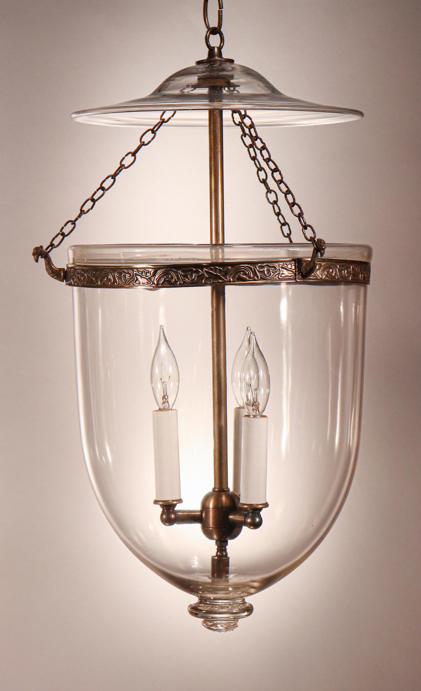 19th Century Pair of Antique Bell Jar Lanterns