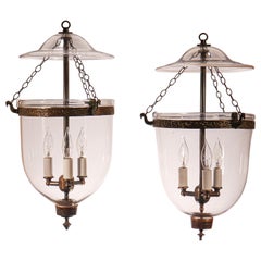 Pair of Antique Bell Jar Lanterns