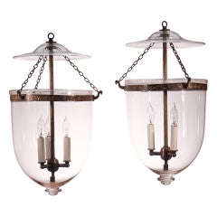 Pair of Antique Bell Jar Lanterns