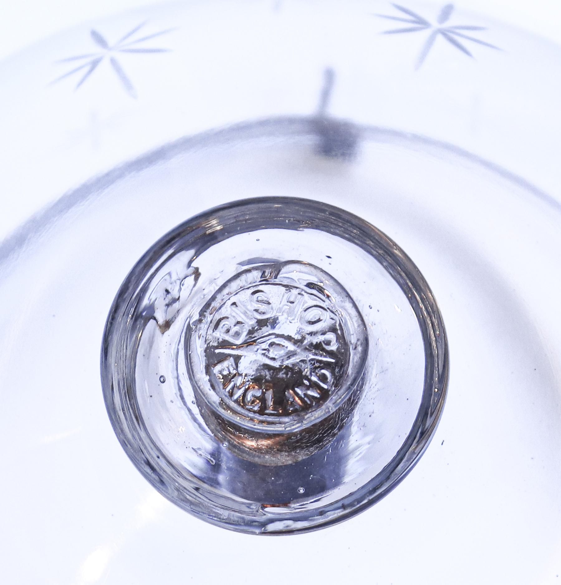Pair of Antique Bell Jar Lanterns with Star Etching 7