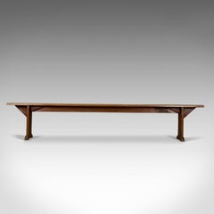 Pair of Antique Benches, Long Mahogany English Victorian, Seat up to Six
