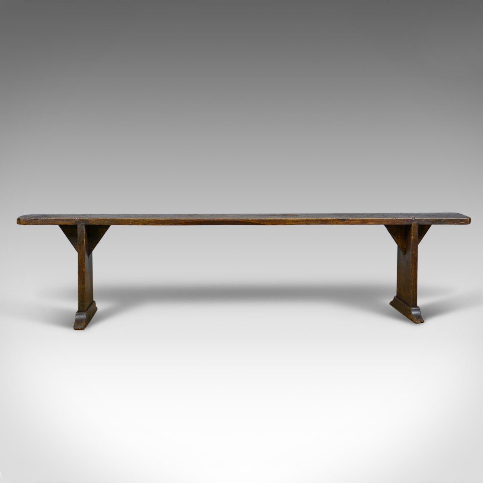 Pair of Antique Benches, Victorian, English, Forms, Oak, Kitchen Dining (19. Jahrhundert)