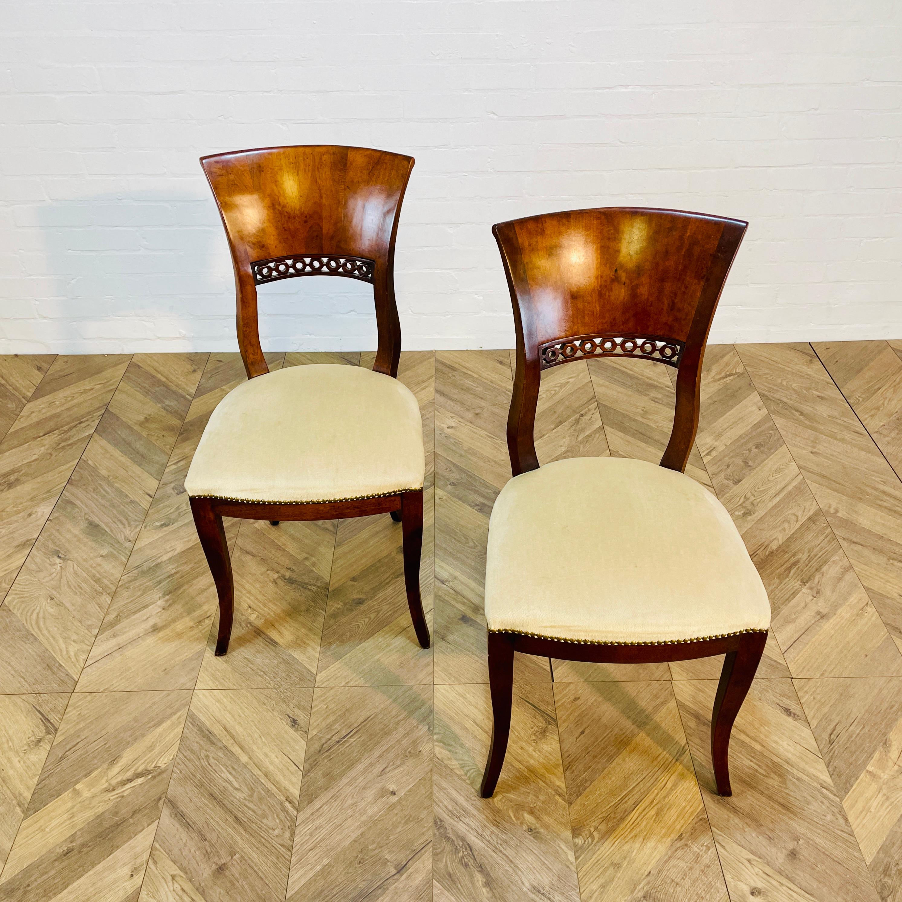 Pair of Antique Biedermeier Side Chairs, circa 1830s In Good Condition In Ely, GB