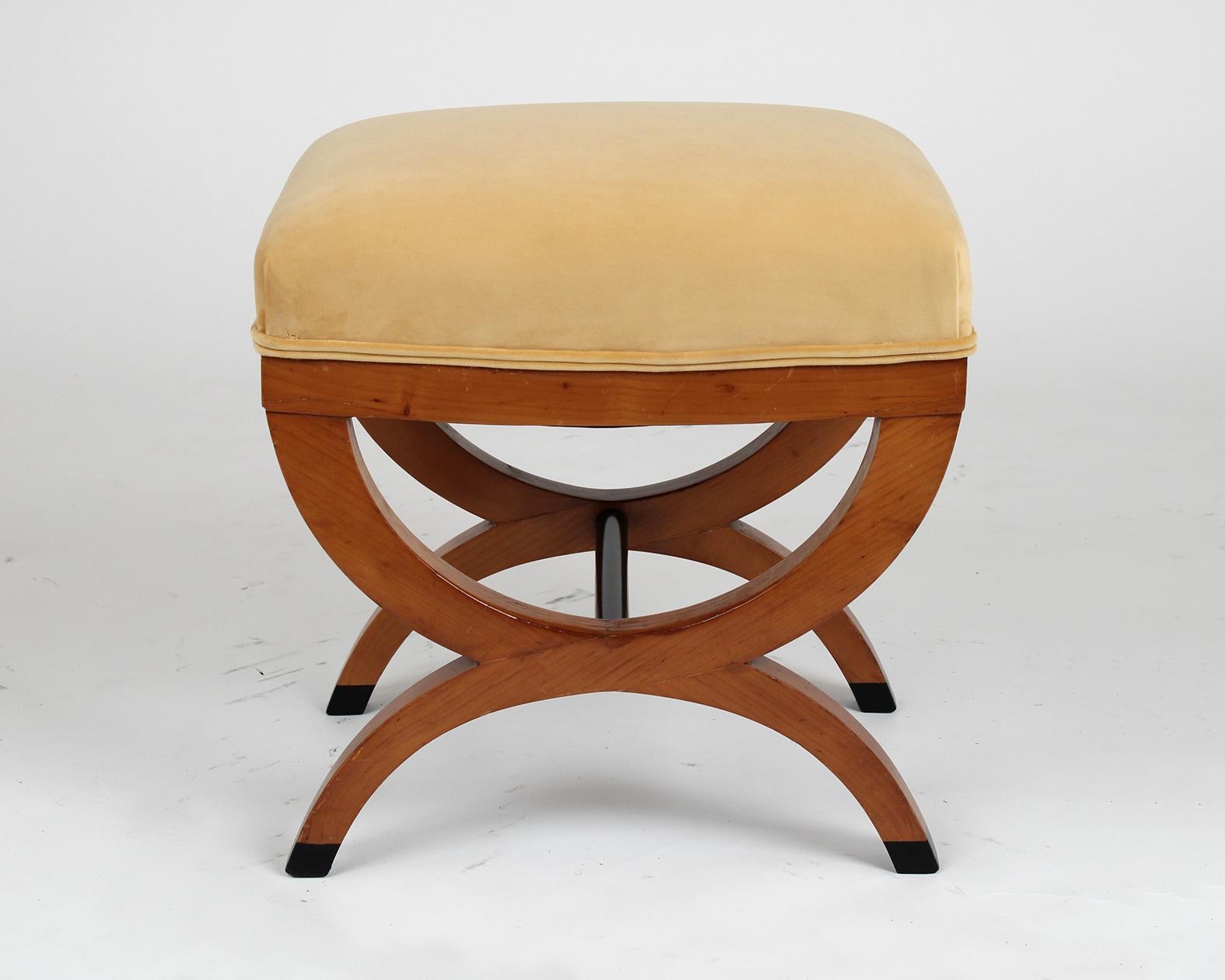 German Pair of Antique Biedermeier Stools