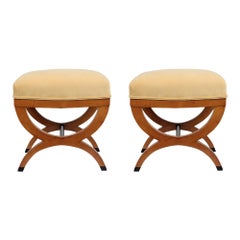 Pair of Antique Biedermeier Stools