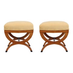 Pair of Antique Biedermeier Stools