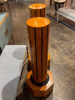 Pair of Antique Birchwood Neo-Classical Style Russian Pedestals