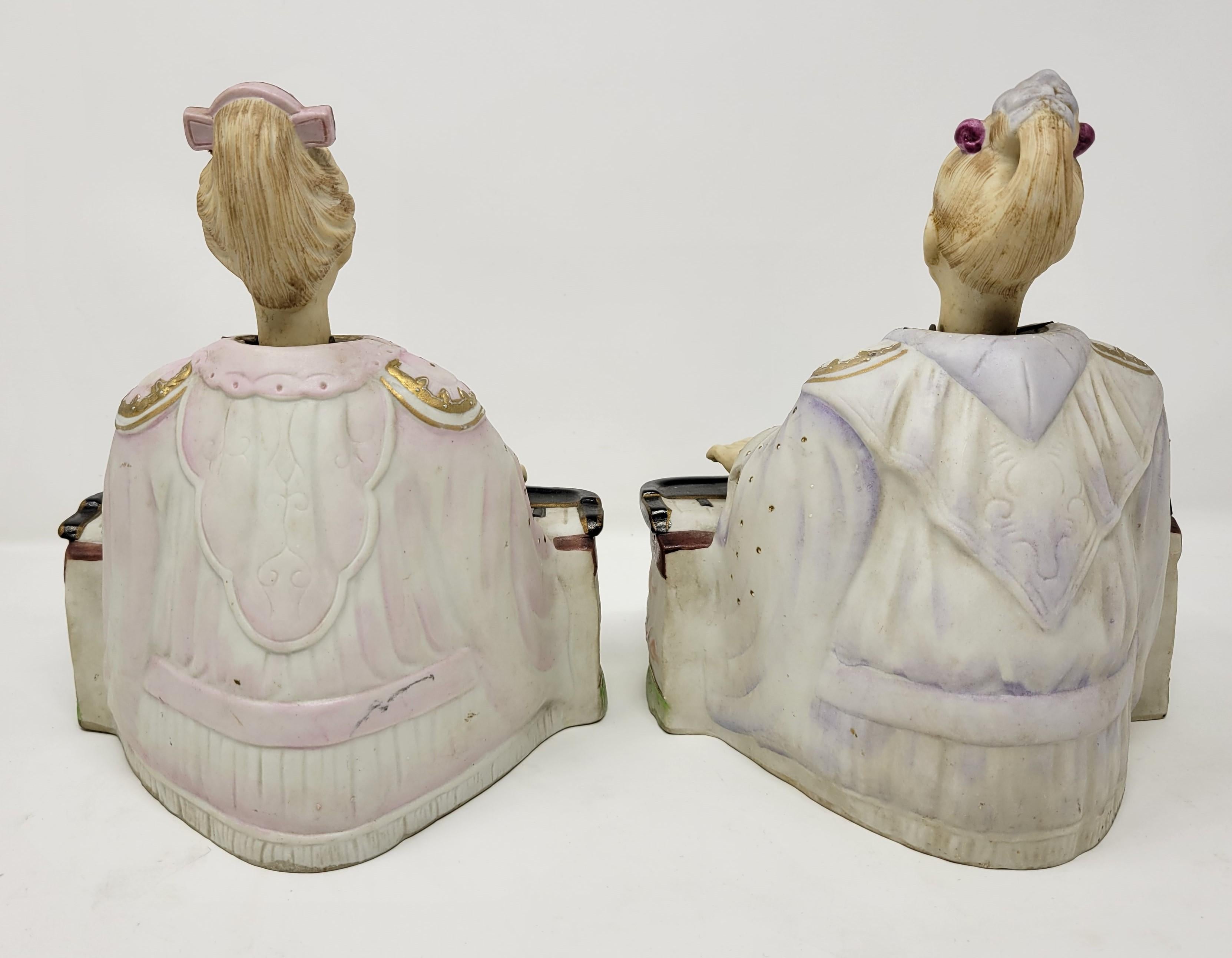 Porcelain Pair of Antique Bisque 