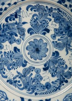 Paar antike blaue und weiße Delfter Teller um 1780