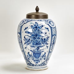 Pair of Antique Blue and White Delft Spice Jars