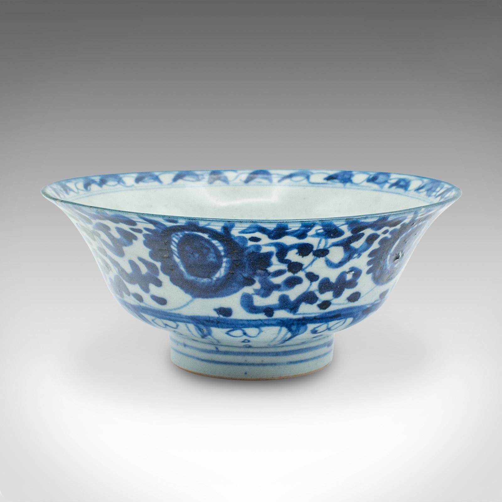 Pair Of Antique Blue and White Serving Bowls, Chinese, Ceramic, Dish, Victorian For Sale 2