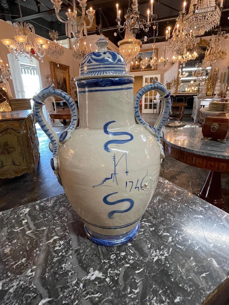 Pair of Antique Blue and White Vases For Sale at 1stDibs antique blue