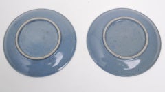 Pair of Antique Blue China Saucers
