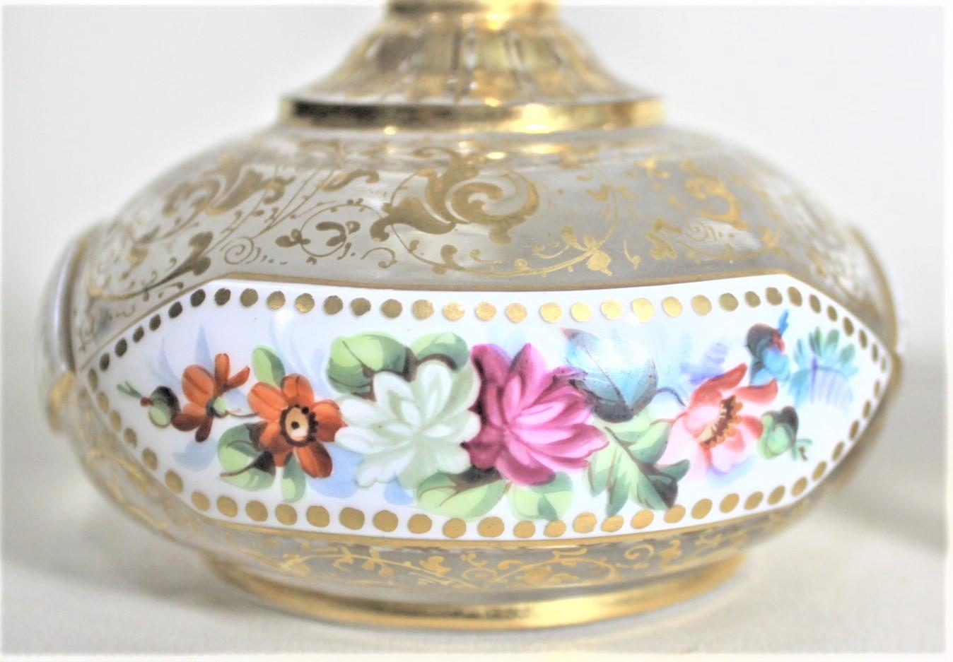 Pair of Antique Bohemian Perfume or Scent Bottles with Enamel & Gilt Decoration For Sale 6