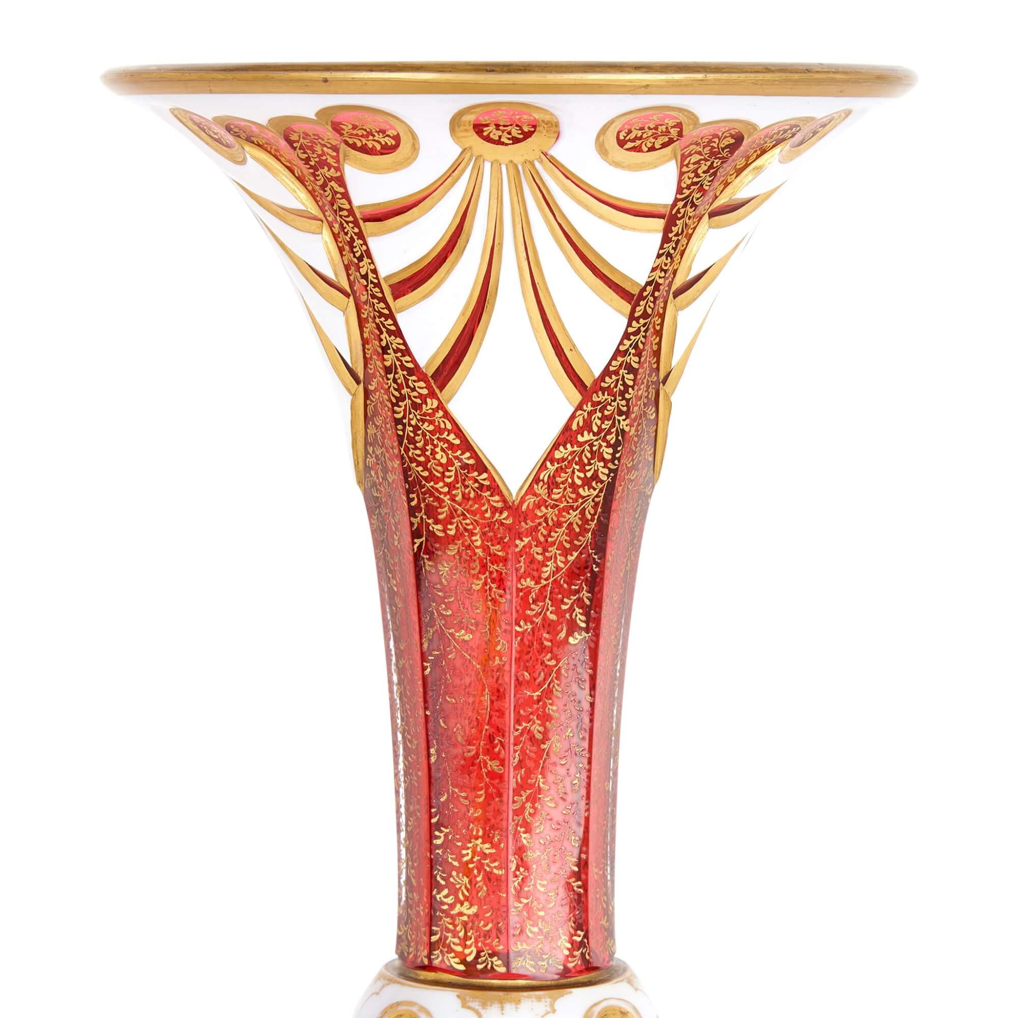 bohemian ruby glass vase