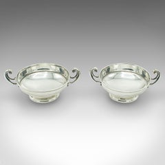 Pair of Antique Bonbon Dishes, English, Sterling Silver, Serving Bowl, Edwardian
