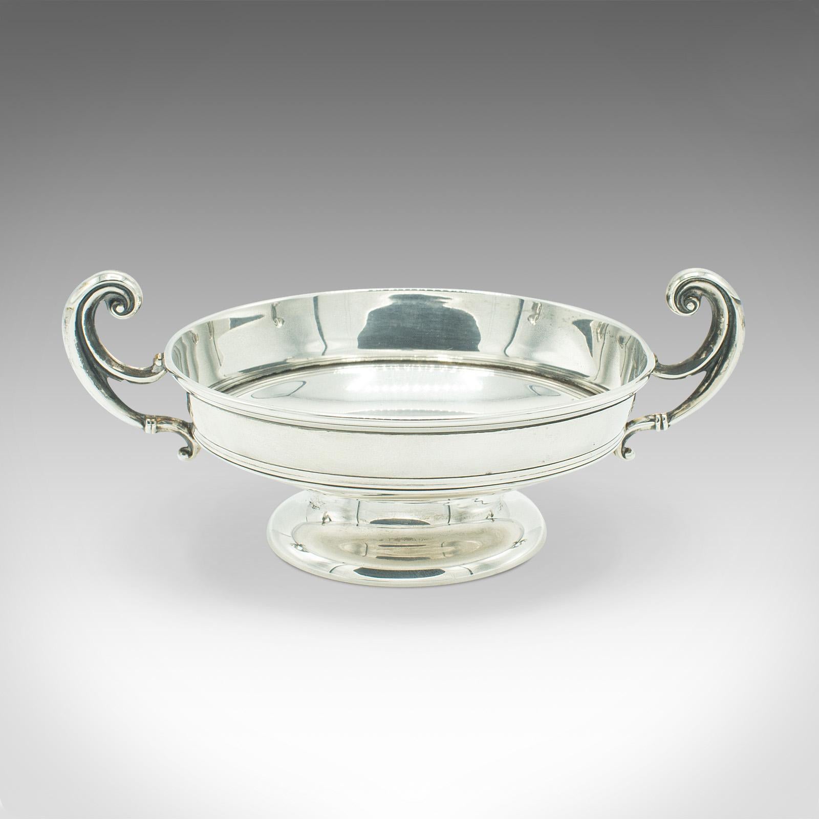 British Pair of Antique Bonbon Dishes, English, Sterling Silver, Serving Bowl, Edwardian For Sale
