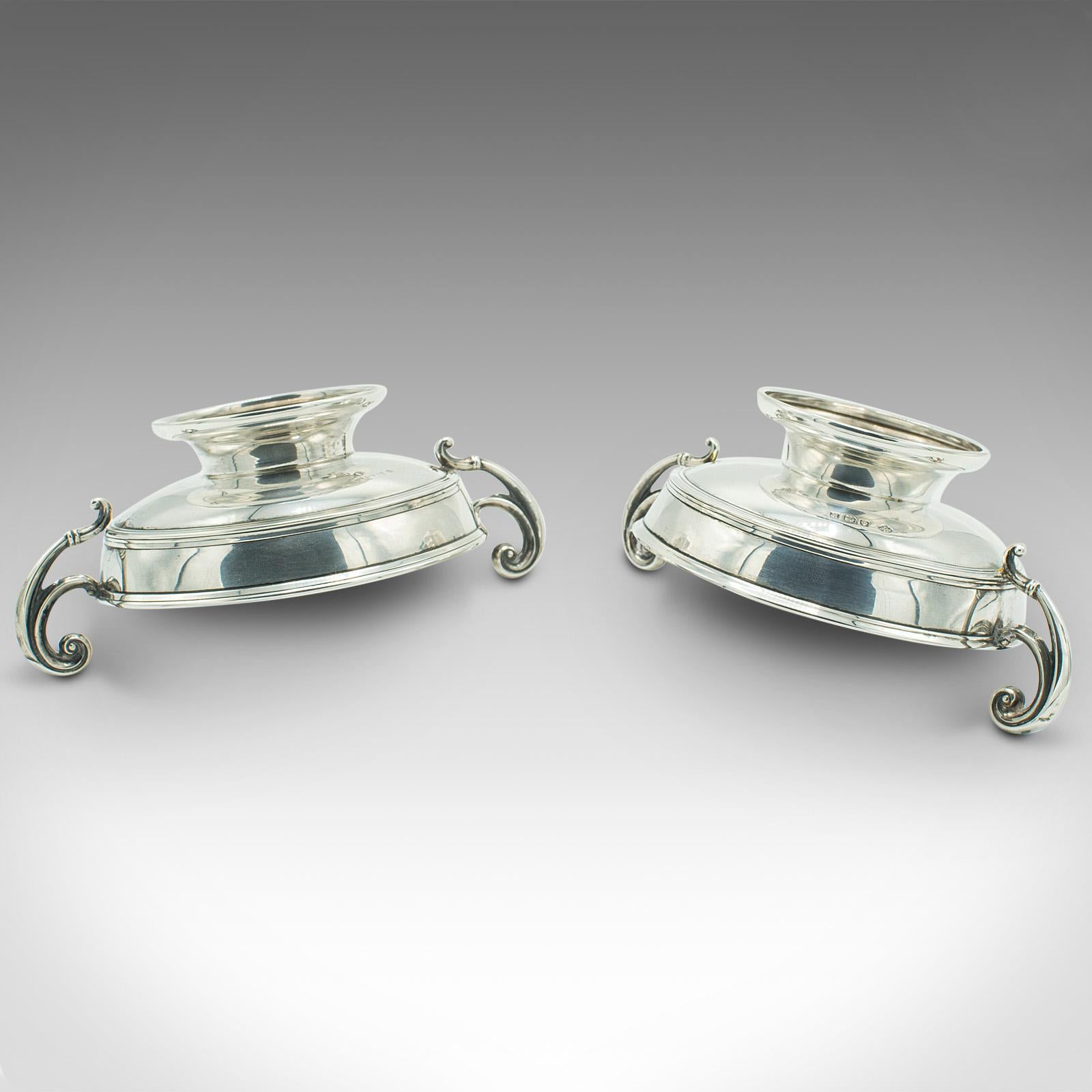 Pair of Antique Bonbon Dishes, English, Sterling Silver, Serving Bowl, Edwardian For Sale 3