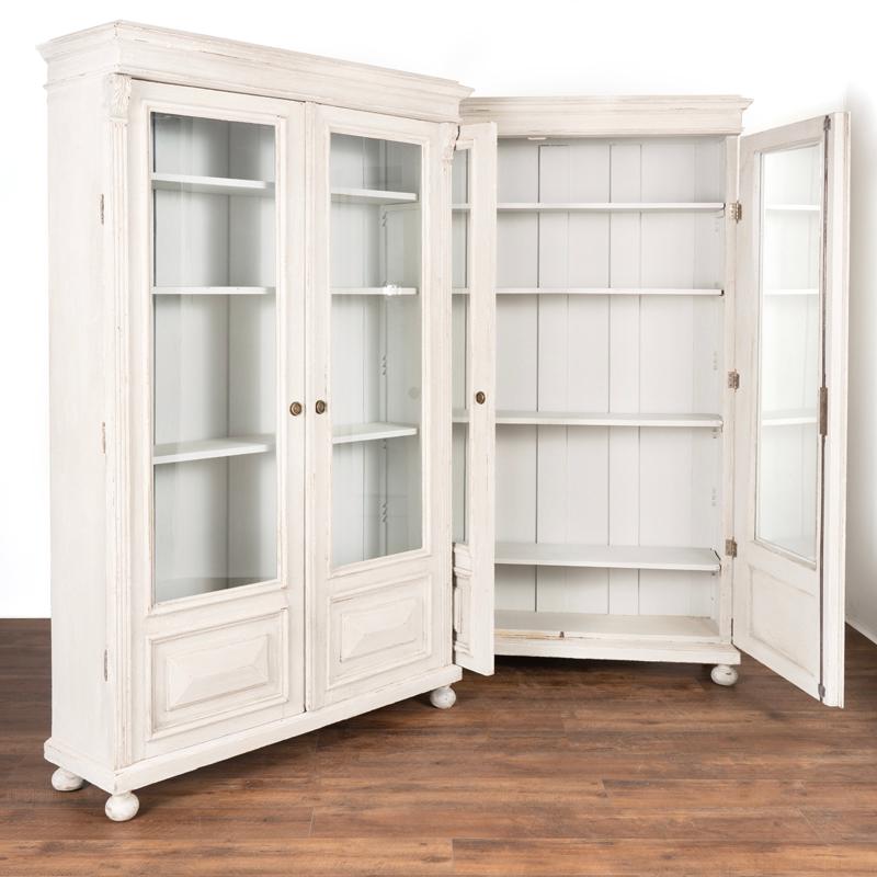 light gray china cabinet
