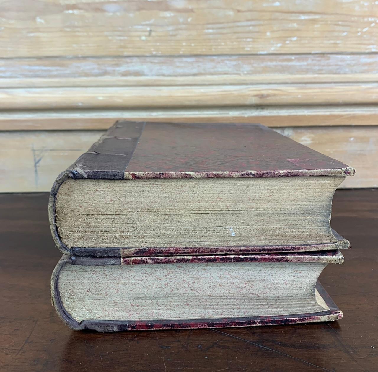 Pair of Antique Books Dating from the 19th Century France  In Good Condition For Sale In Beuzevillette, FR