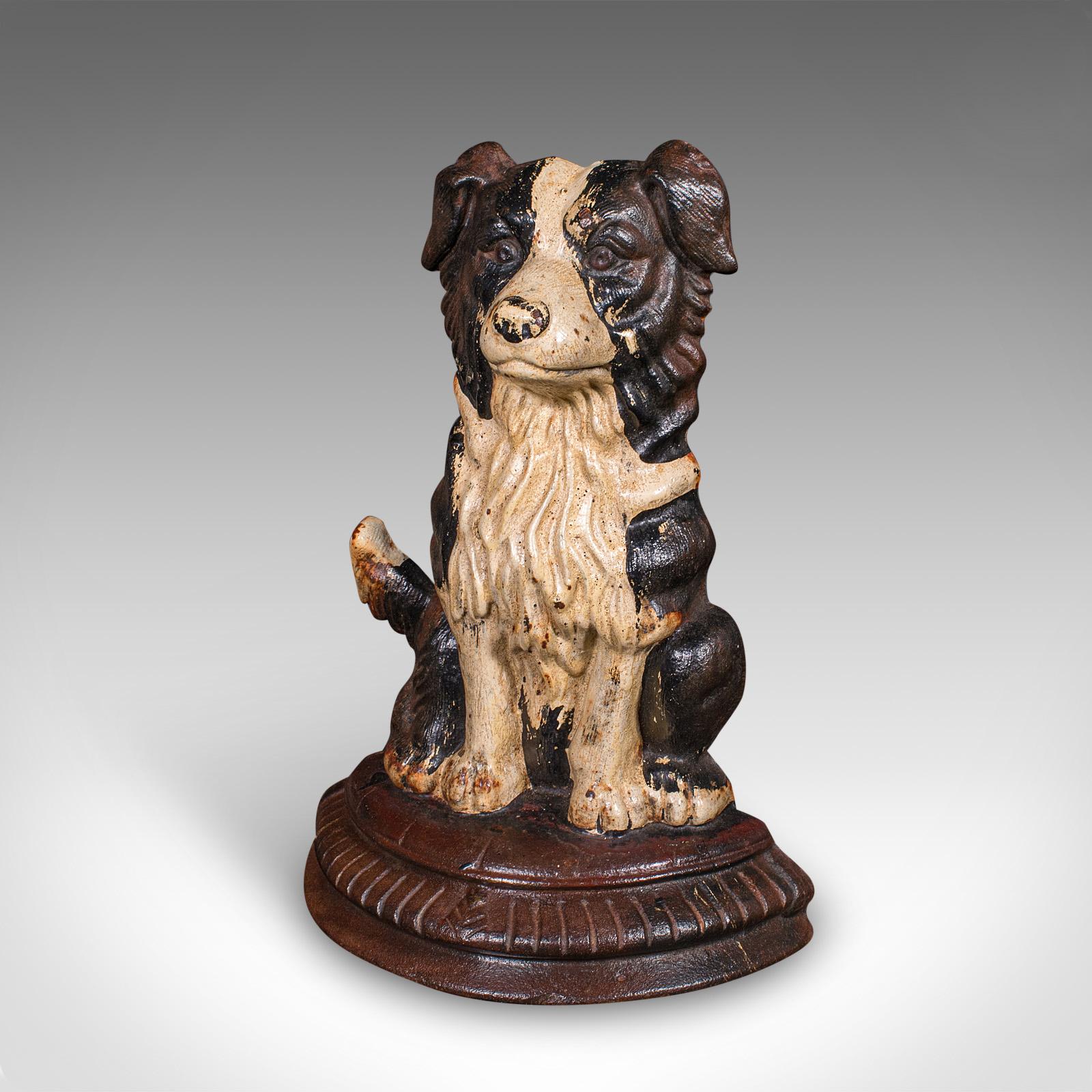 Coppia di antichi fermaporta in stile Border Colli, inglese, cane, guardiano di porte, vittoriano in vendita 1