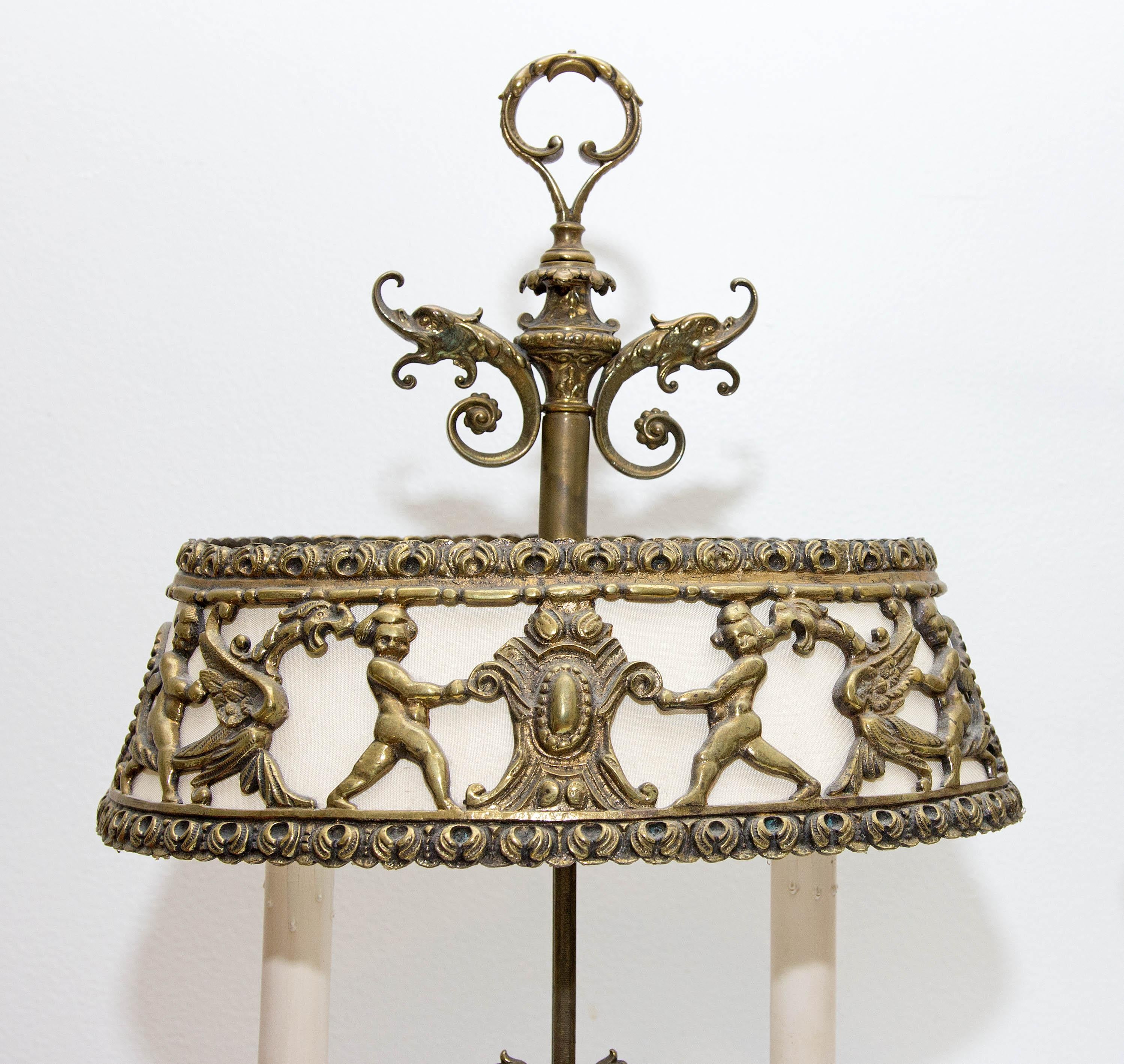 European Pair of Antique Bouillotte Lamps