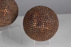 Pareja De Bolas Antiguas "4", Petanca, Década De 1880, Francia, Artesanía