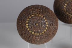 Paar antike Boule-Kugeln Kreis, Pétanque, 1880er Jahre, Frankreich, Handwerkskunst