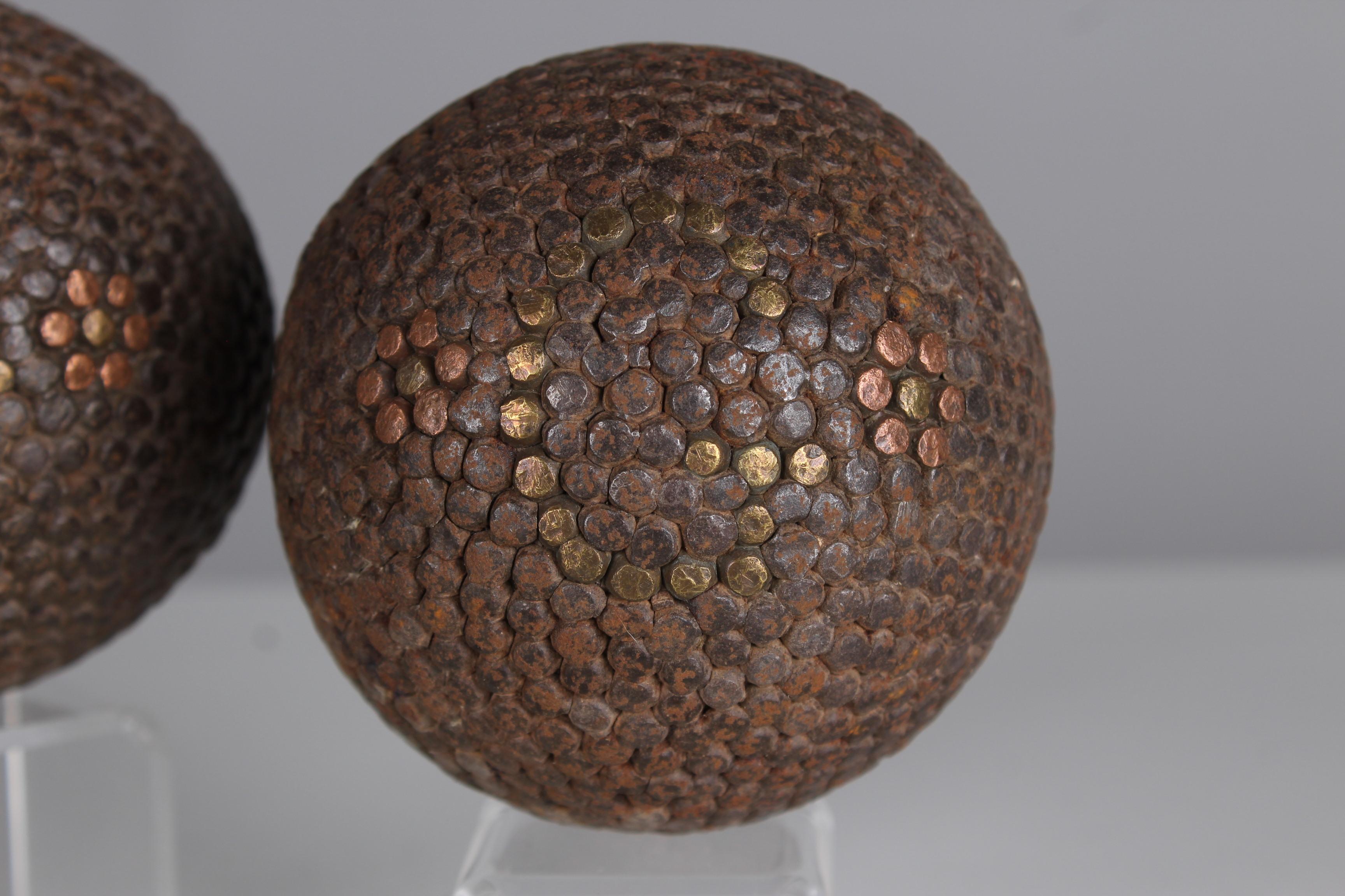Beautiful, unique Boule ball pair, France, late 19th Century.

In the 19th century, the manufacture of boules balls underwent significant development in France as the game of boules, particularly the pétanque variant, gained in popularity. The