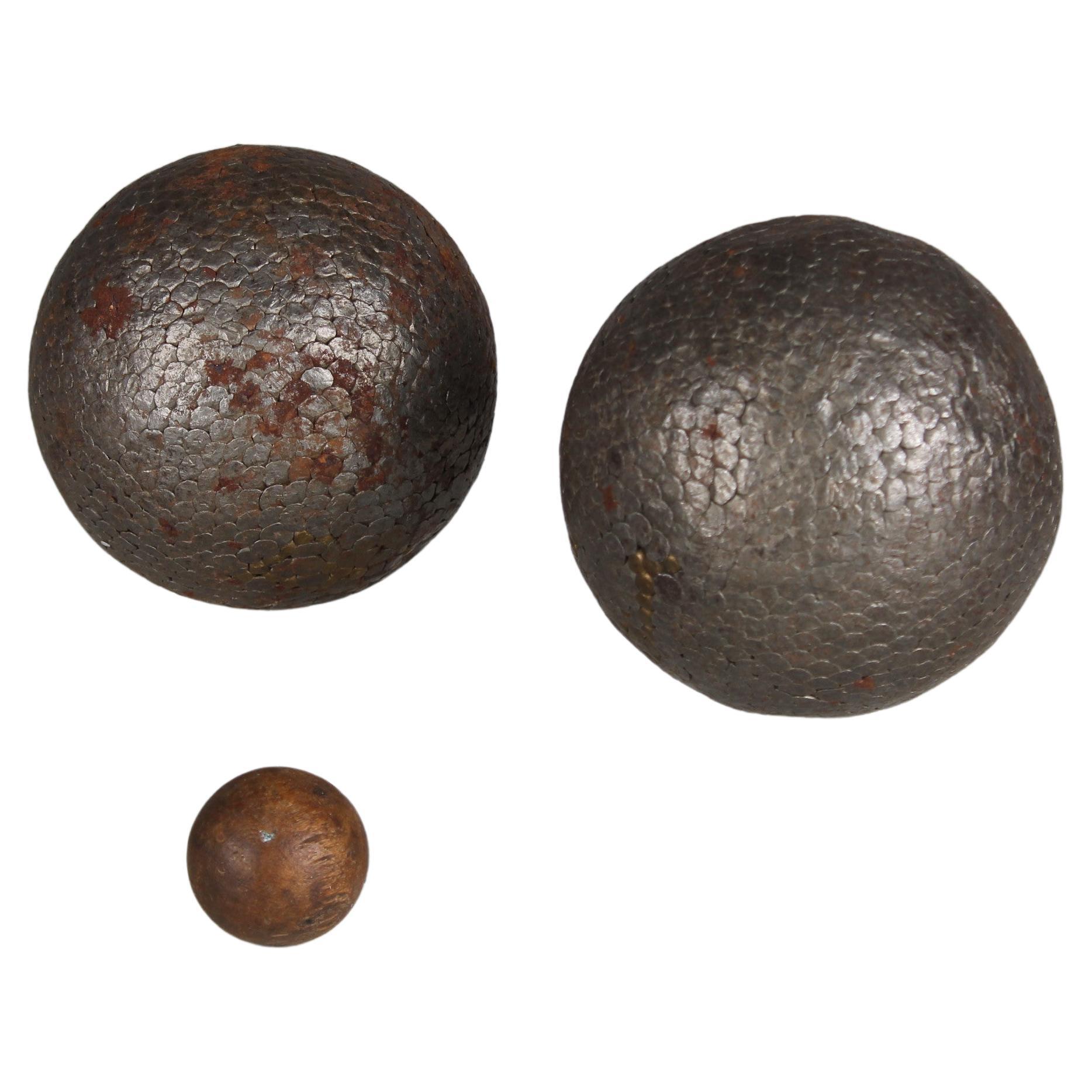 Pair Of Antique Boule Balls, Pétanque, 1880s, France, Craftsmanship For Sale