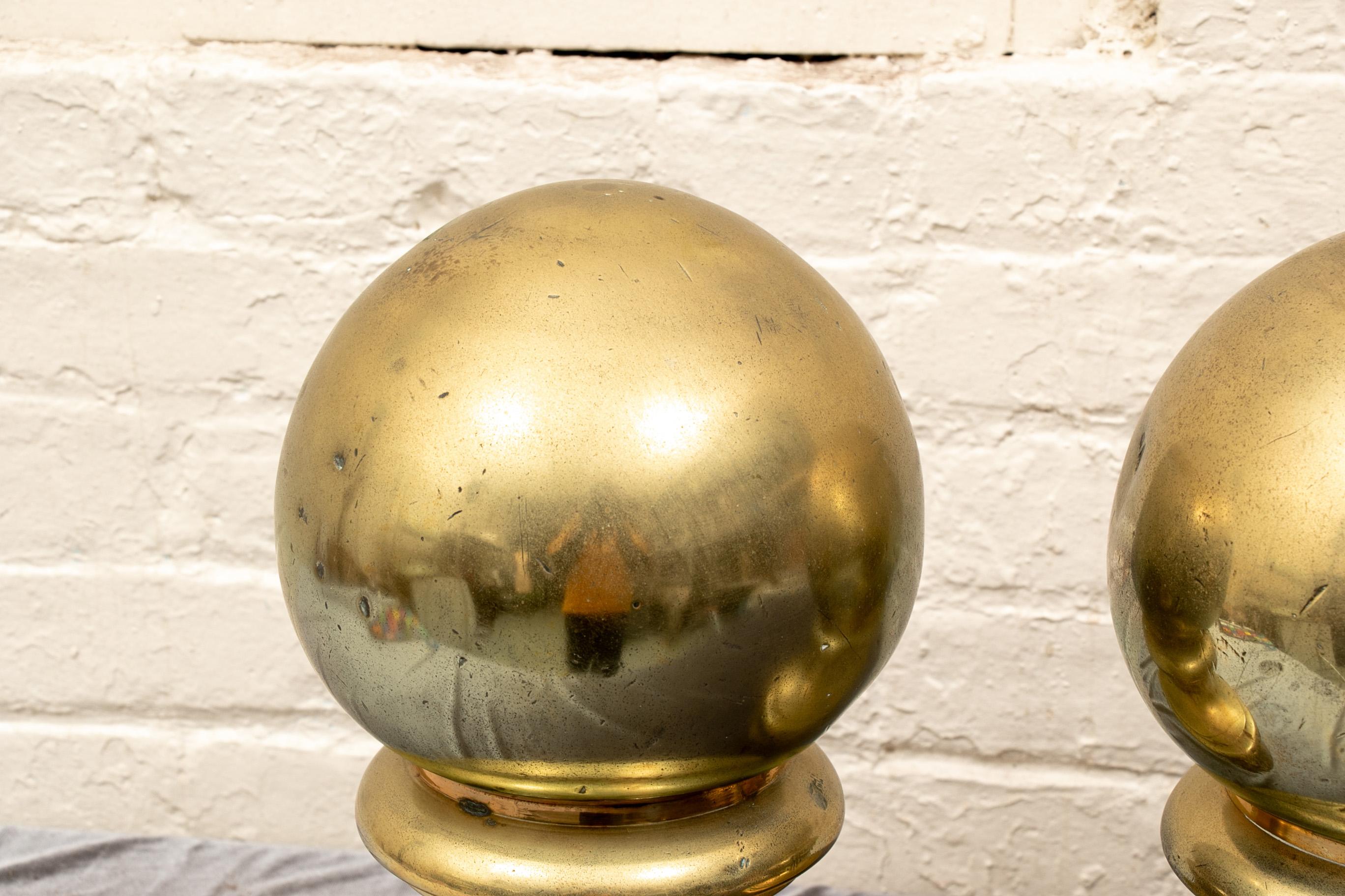 Pair of Antique Brass Bollards 3