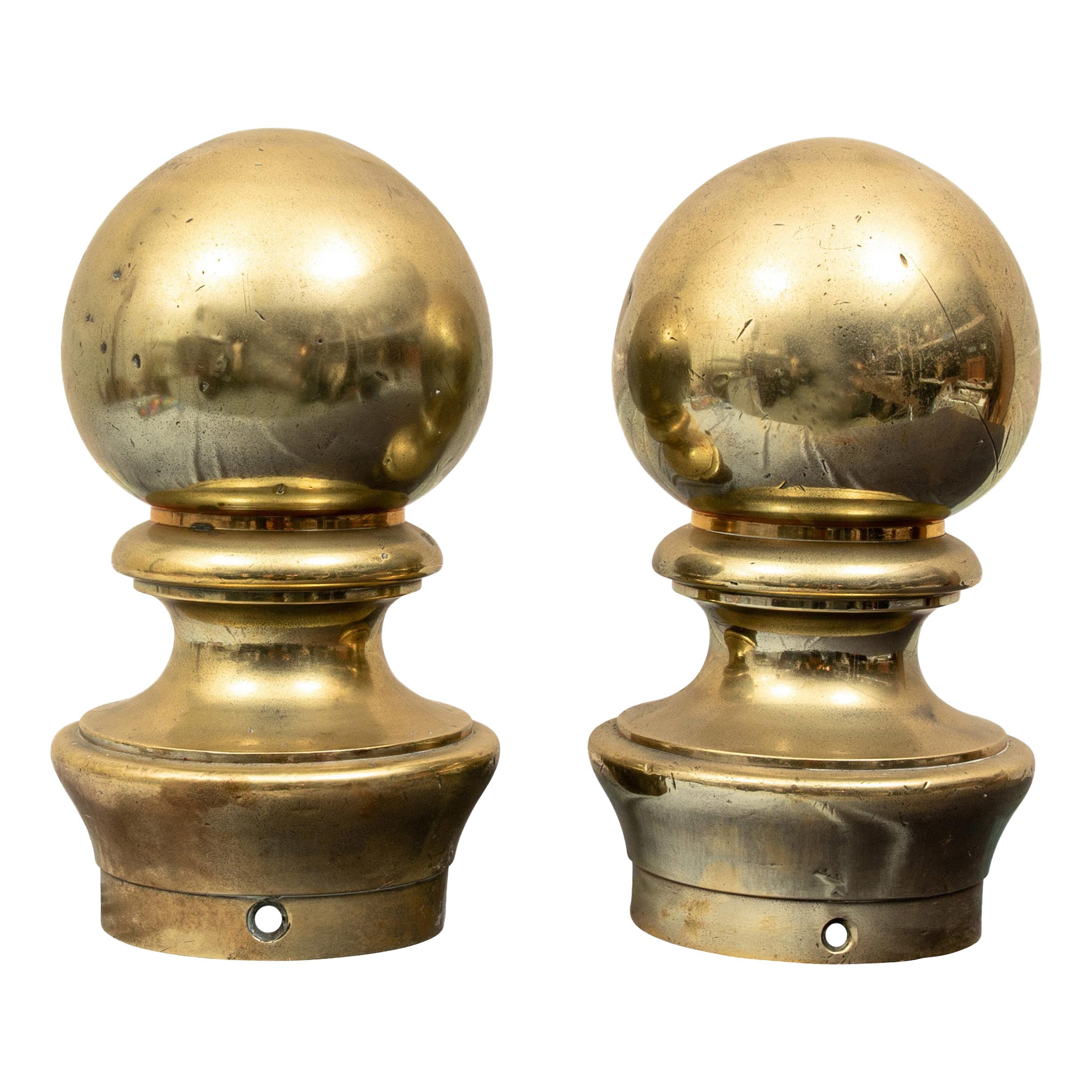 Pair of Antique Brass Bollards