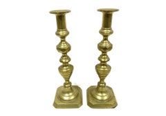 Pair Of Antique Brass Candlesticks Circa 1930's