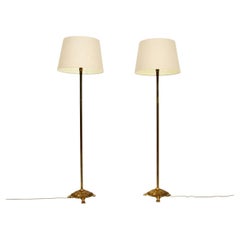 Pair of Antique Brass Floor Lamps