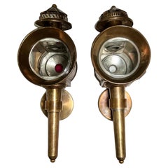 Pair of Antique Brass Lantern Sconces