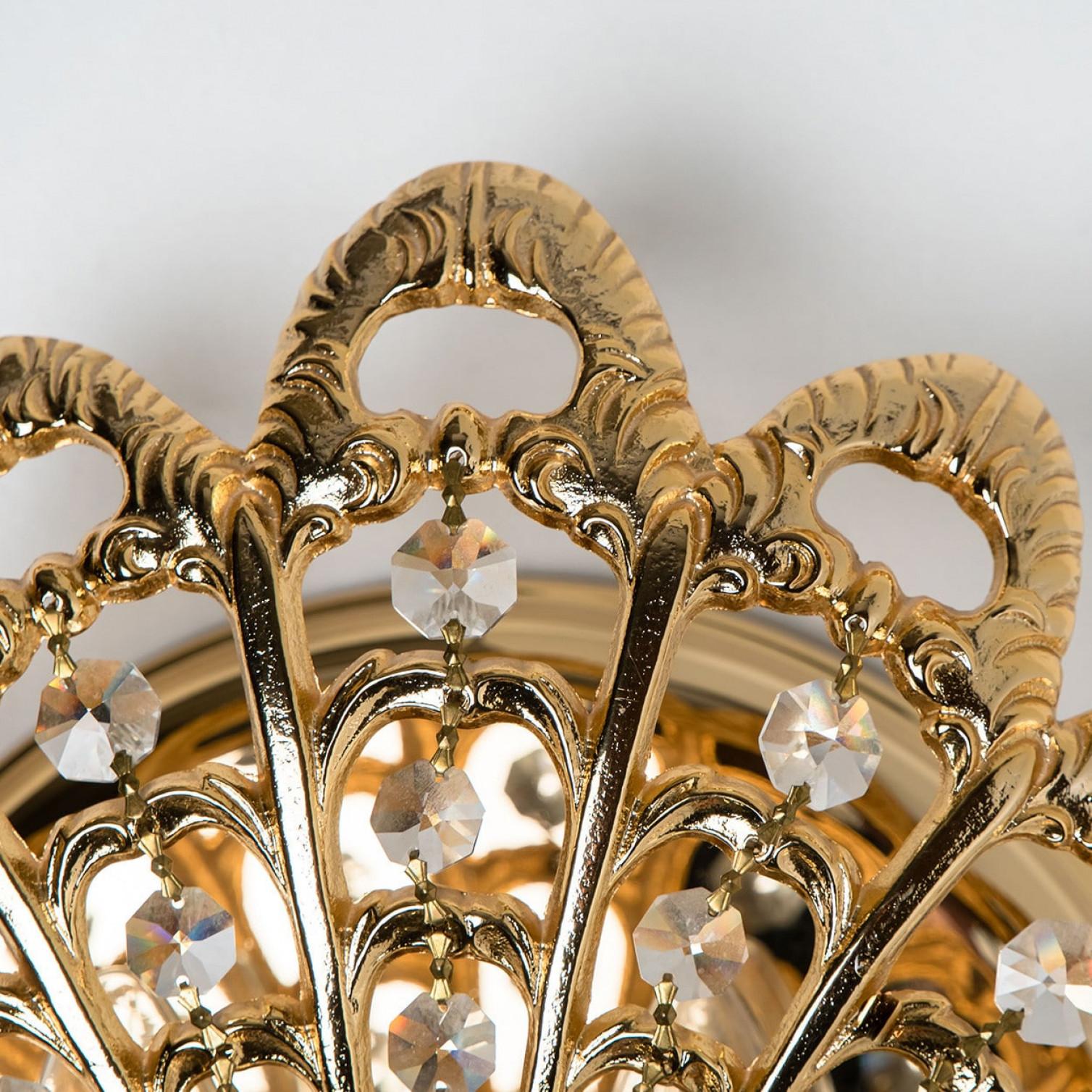 Autre Paire d'appliques en laiton ancien en forme de paon, Espagne, années 1960 en vente