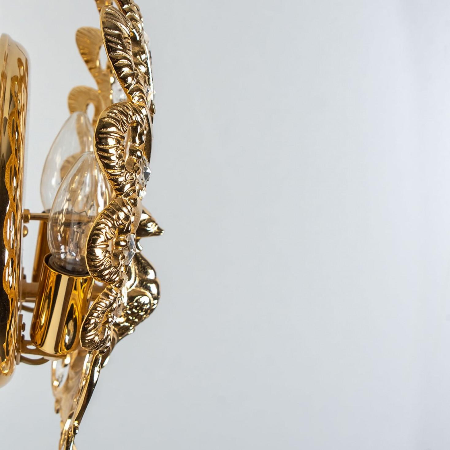 Paire d'appliques en laiton ancien en forme de paon, Espagne, années 1960 en vente 1