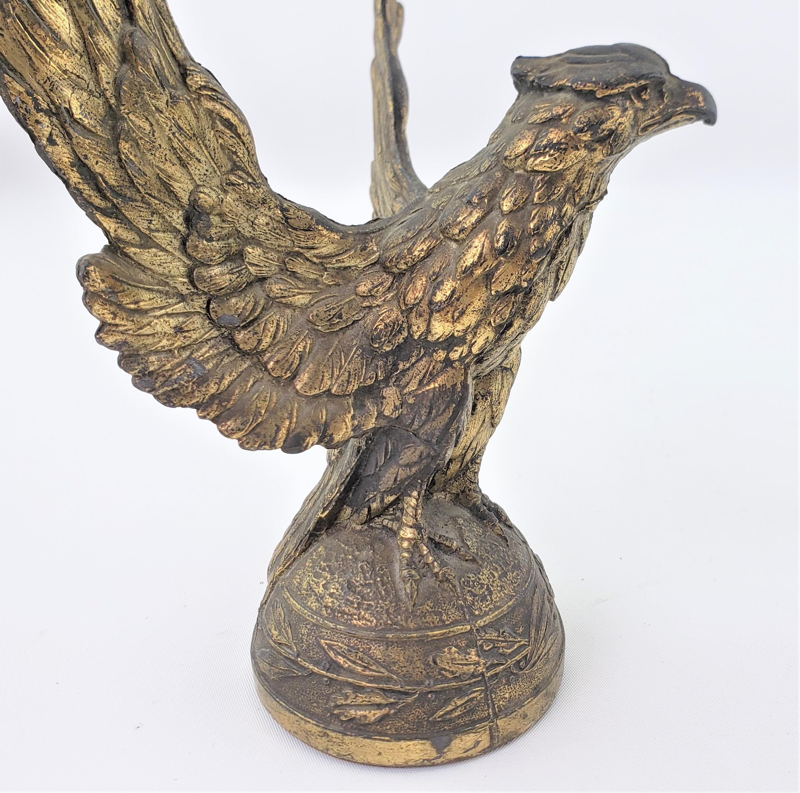 Pair of Antique Brass Plated Figural Bald Eagle Pocket Watch Stands or Bookends For Sale 2