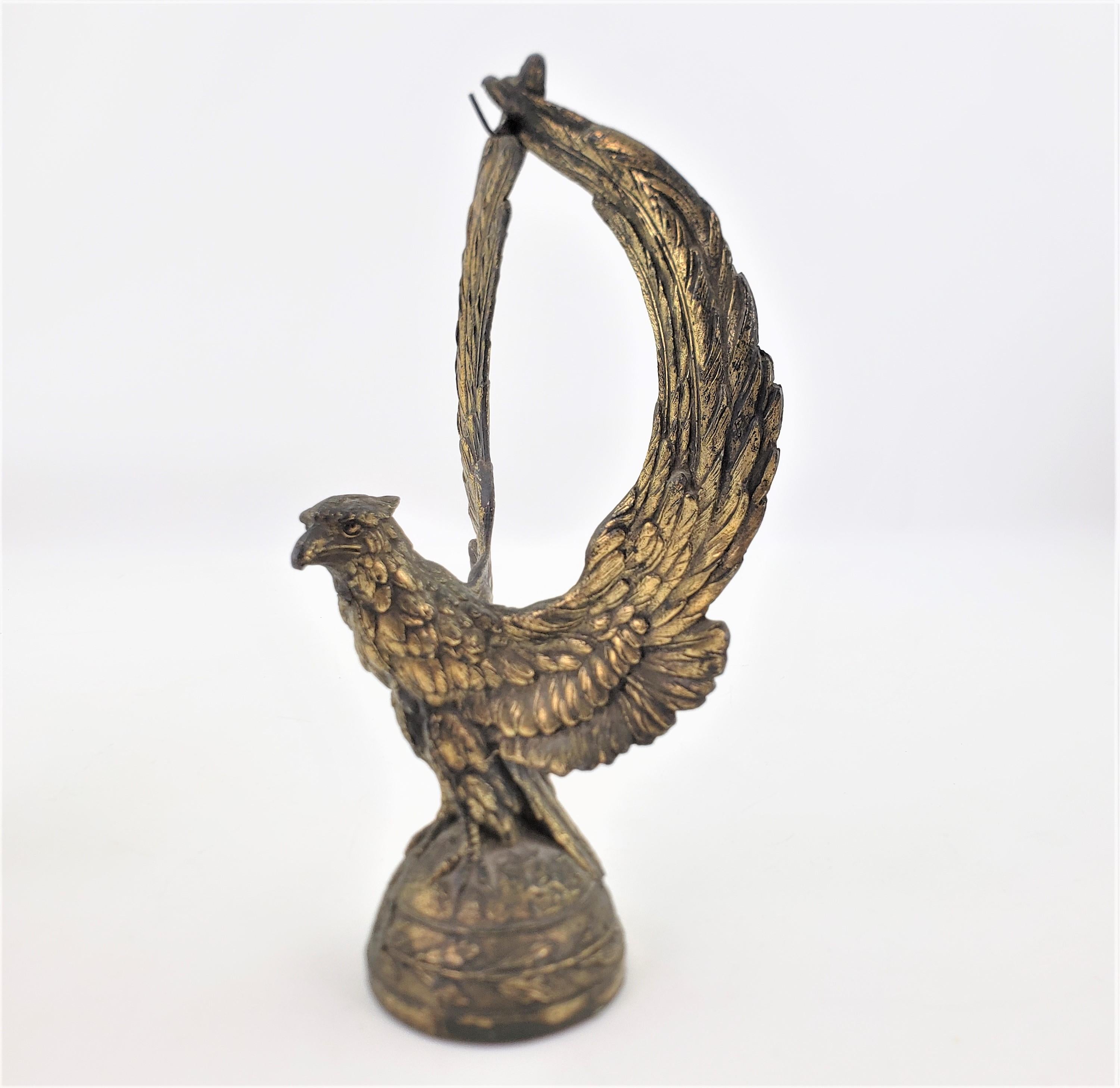 Pair of Antique Brass Plated Figural Bald Eagle Pocket Watch Stands or Bookends For Sale 1