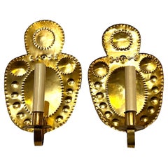 Pair of Antique Brass Sconces