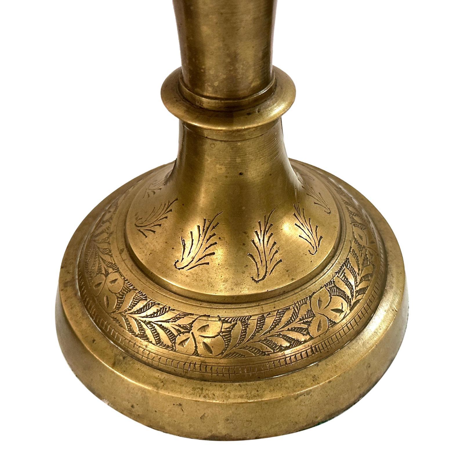 Pair of Antique Brass Table Lamps (Türkisch) im Angebot