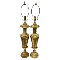 Pair of Antique Brass Table Lamps